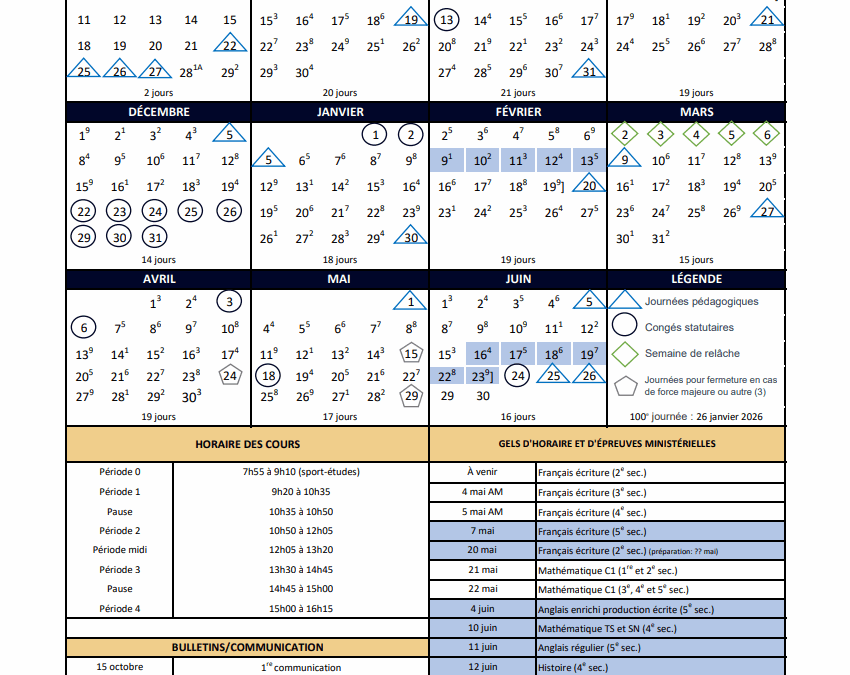 Vignette Calendrier scolaire 2025-206 12 nov