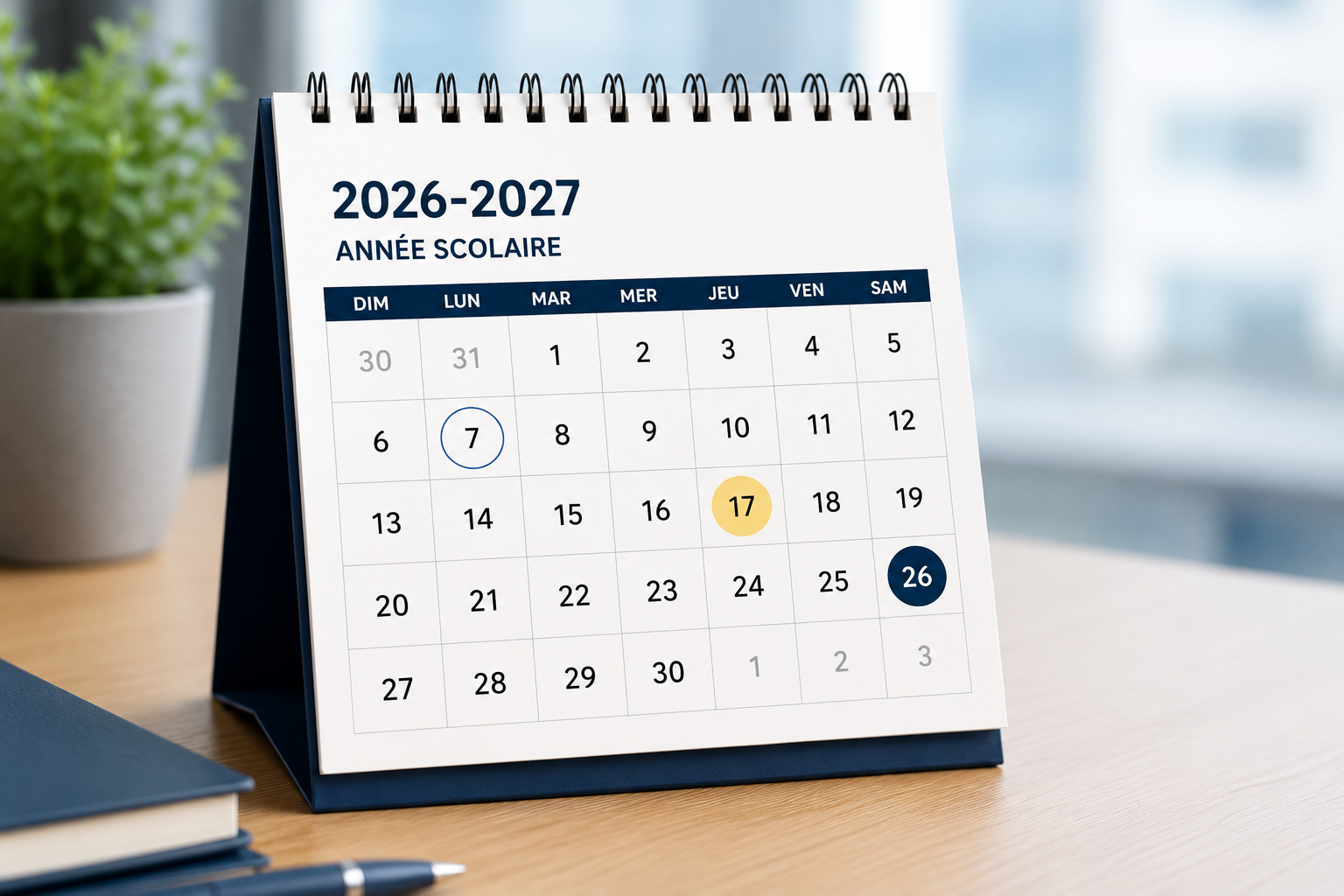 Vignette calendrier scolaire